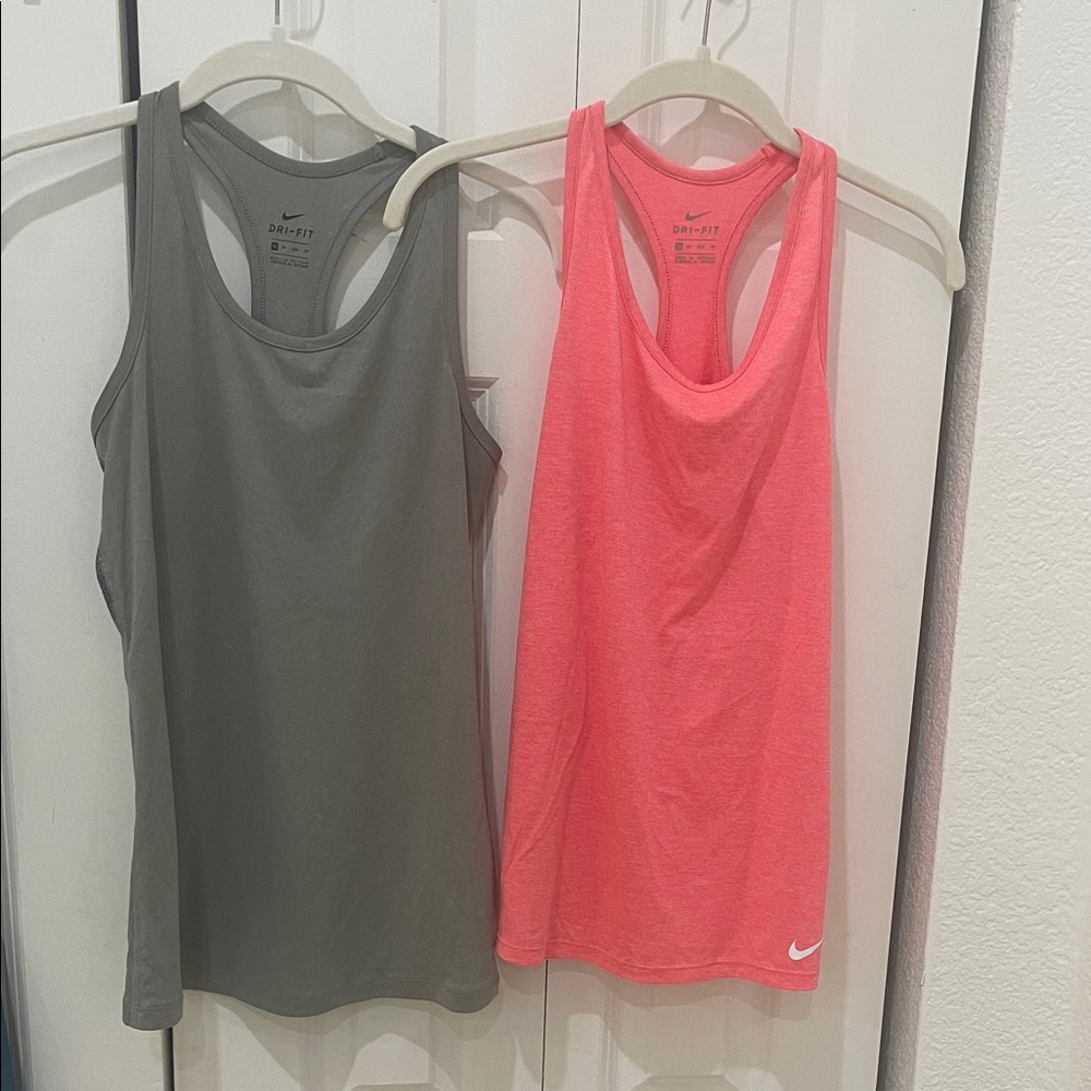 Nike Women's Tank Tops - Gray and Coral